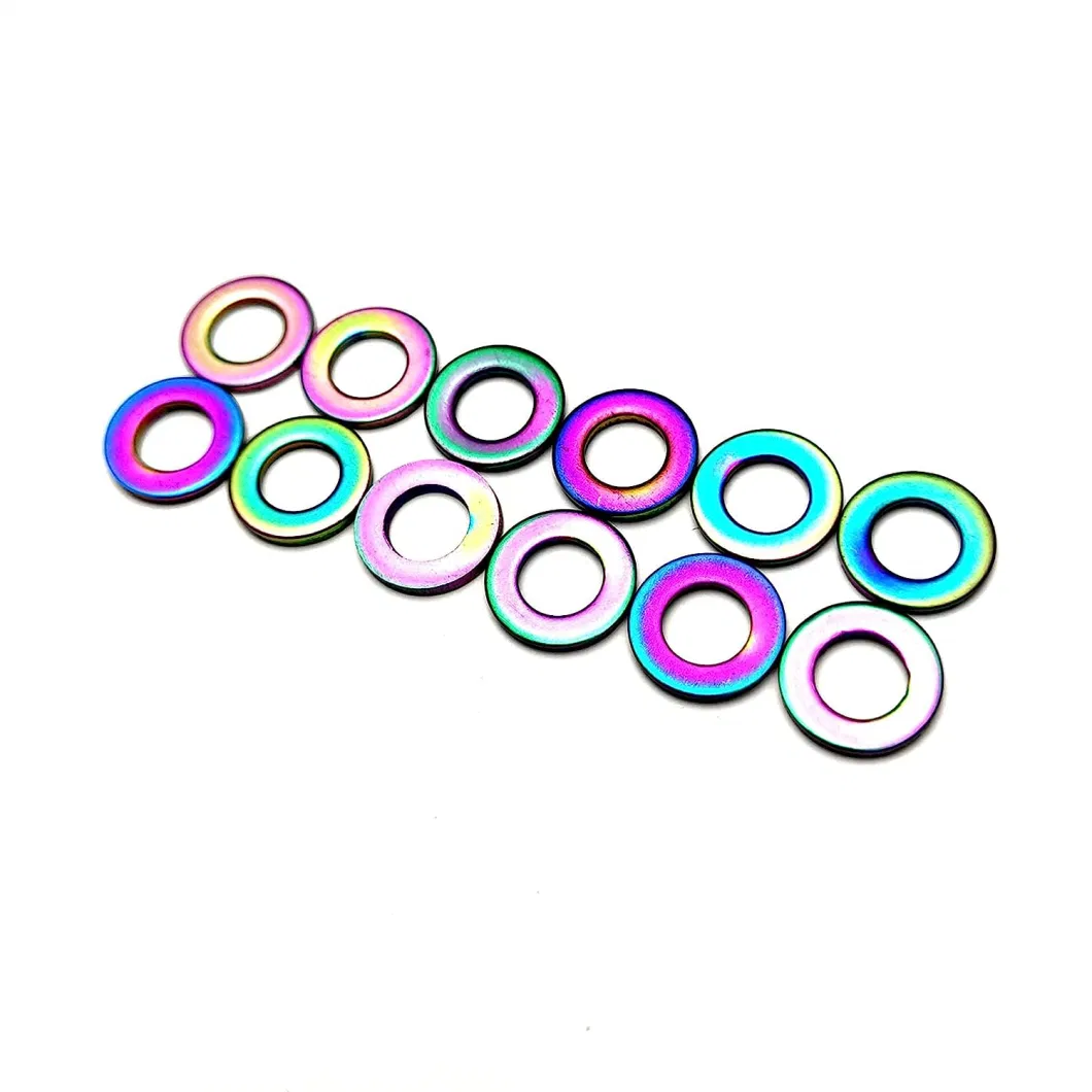 Customize Rainbow M5 M6 Titanium Flat Washers for Screws Bolts